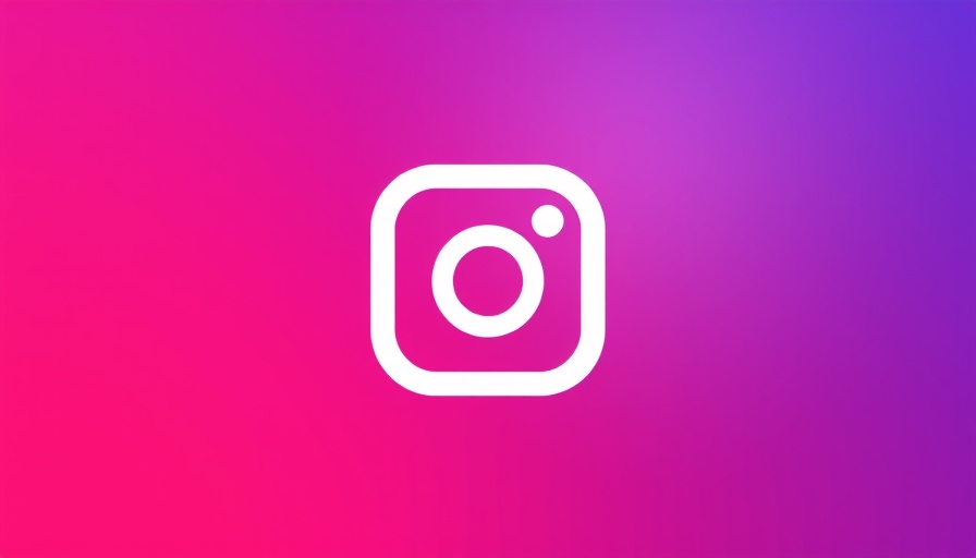 Minimalist Instagram logo on a vibrant gradient background.