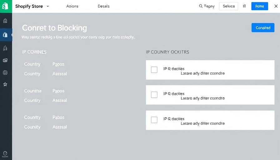 Shopify store security feature interface for IP blocking