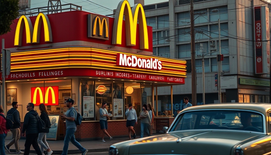 Retro McDonald's with vintage signage, nostalgic marketing.