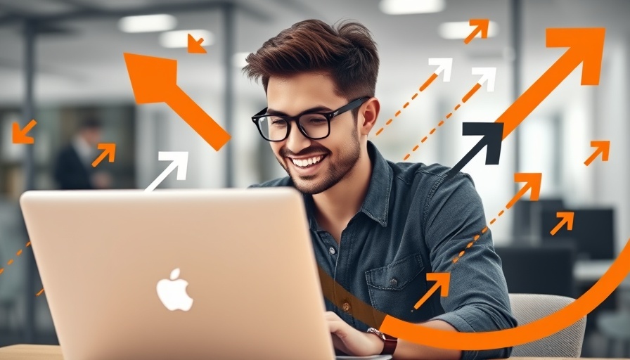 Signs it's time to redesign your website, young man smiling at laptop with design elements