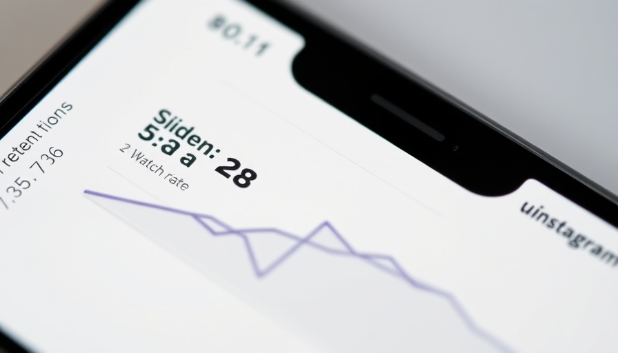 Smartphone displaying Instagram Retention Metrics for Reels with line graph.