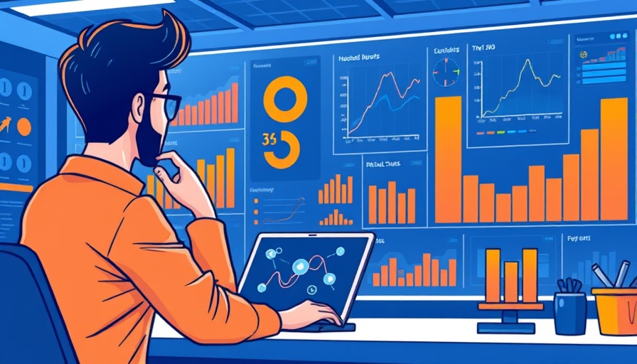Illustration of building smarter data tracking reports with digital dashboards and graphs.