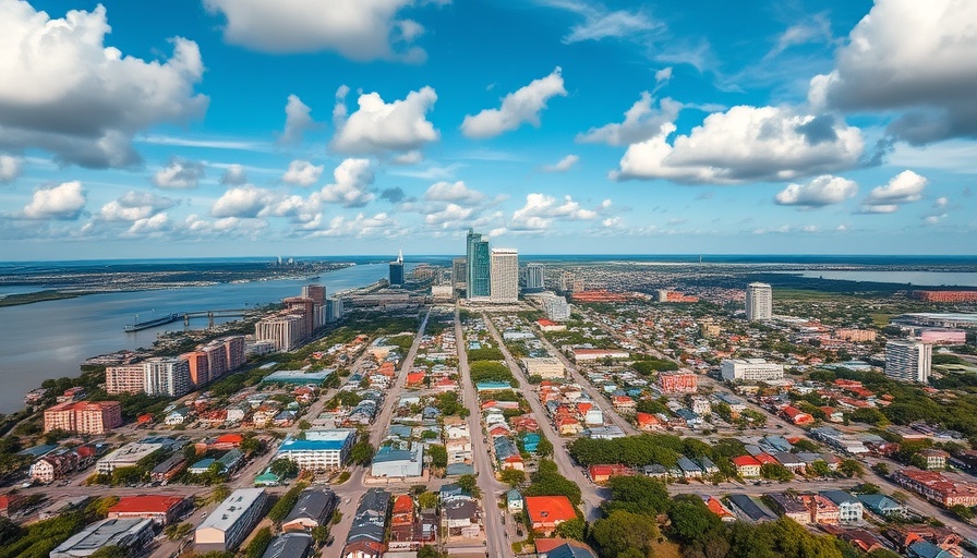 Aerial view of Charleston's dynamic growth and vibrant skyline.