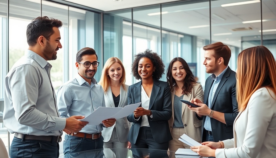 Diverse customer success team discussing business growth strategies.