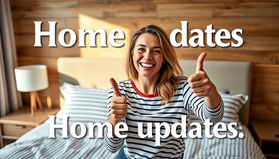 Cheerful woman promoting rental transformation with easy updates.