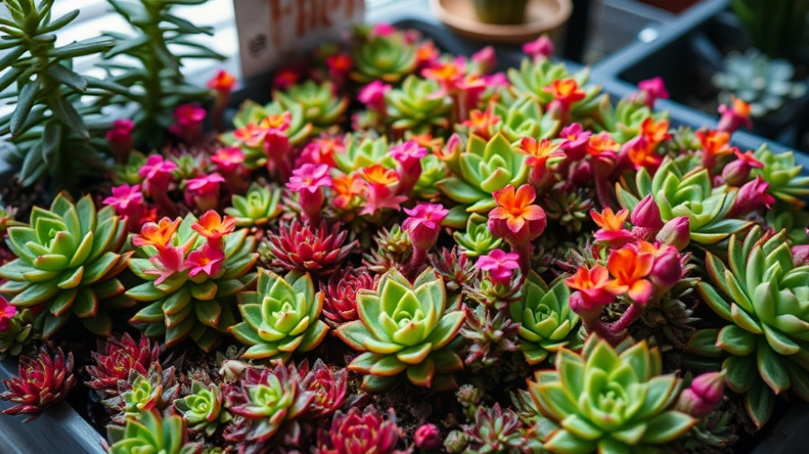 Vibrant succulents thriving in low light indoors.