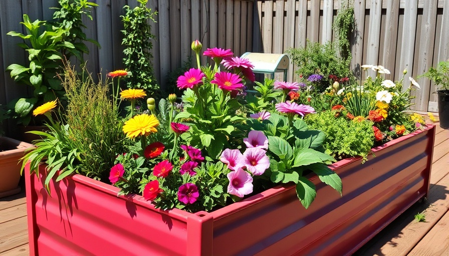 Vibrant raised garden bed for small spaces with lush plants.