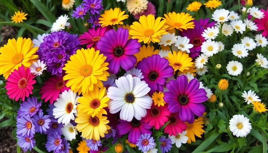 Diverse flowers showcasing grass-free garden alternatives.
