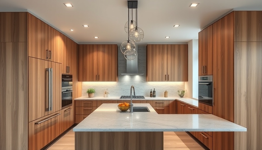 Modern kitchen with wooden cabinets before cozy makeover.