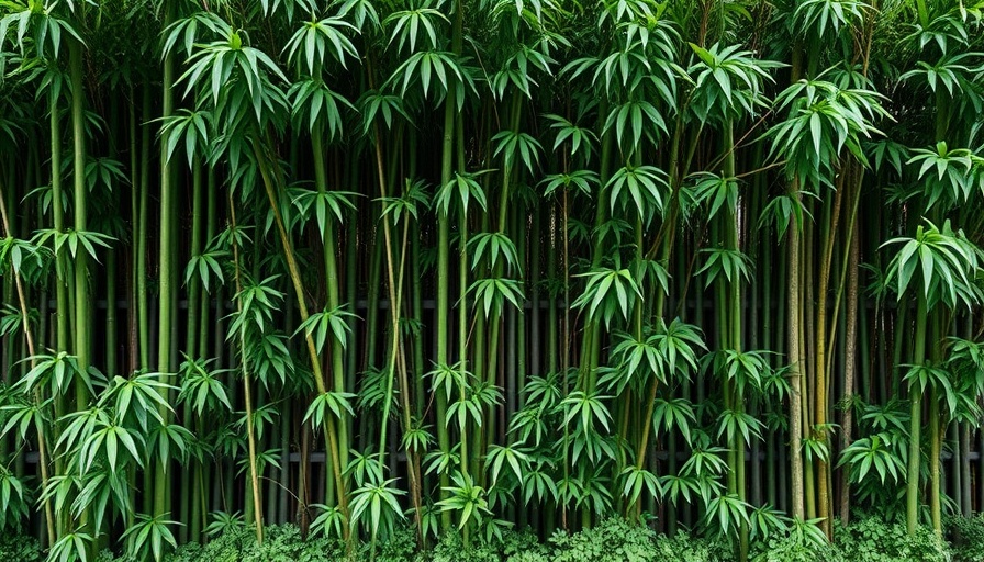 Fast growing fence plants for privacy with bamboo backdrop.