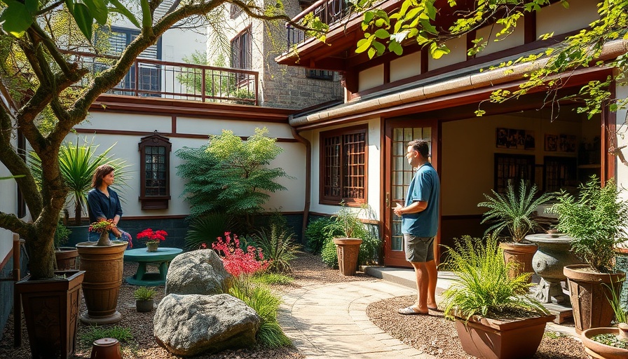 Transforming backyard into Japanese Zen garden with decorative stones and lush greenery.
