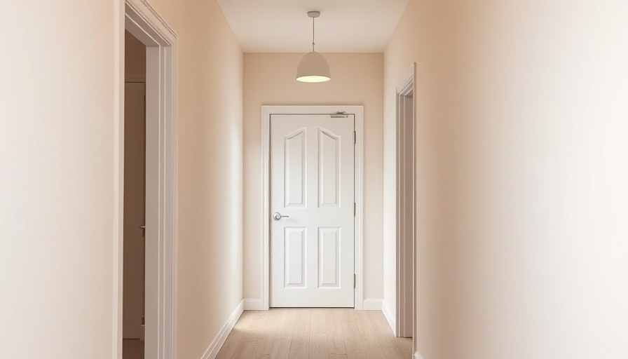 Before hallway transformation, simple neutral decor.