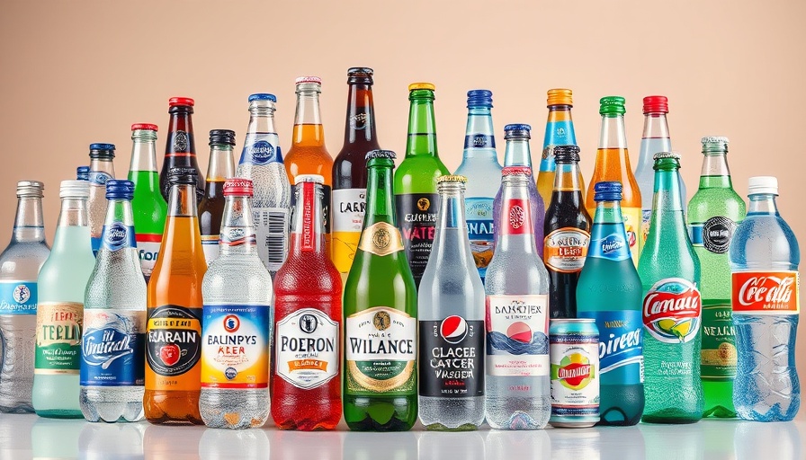 Assorted best sparkling water brands displayed in colorful arrangement.