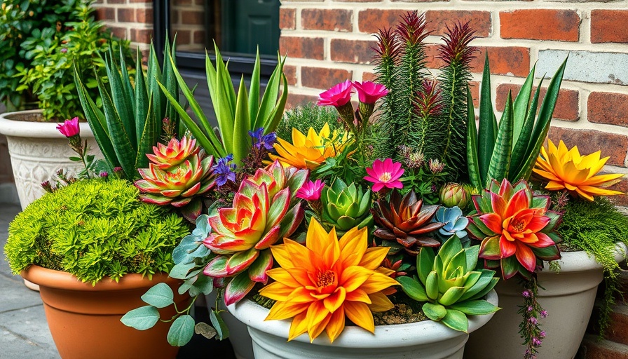 Heat tolerant container gardening ideas with vibrant plants.