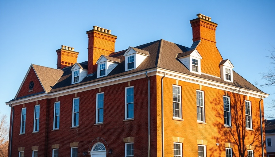 Federal-style building showcasing classic architecture and symmetry.