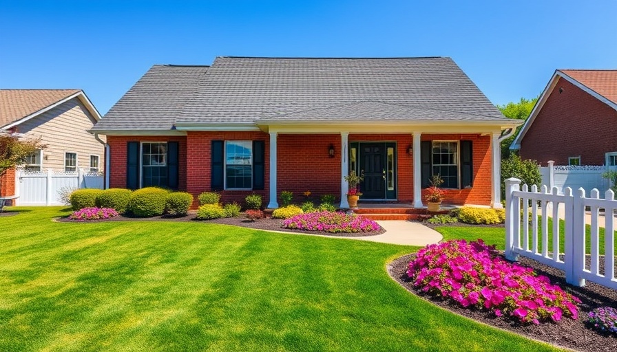 Budget front yard makeover with lush lawn and flower beds.