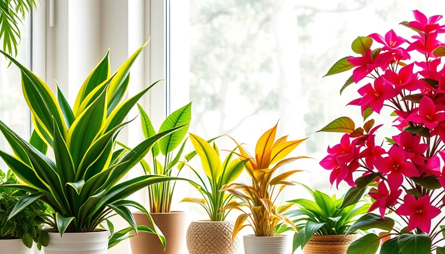 Vibrant sun-loving indoor plants in decorative pots.