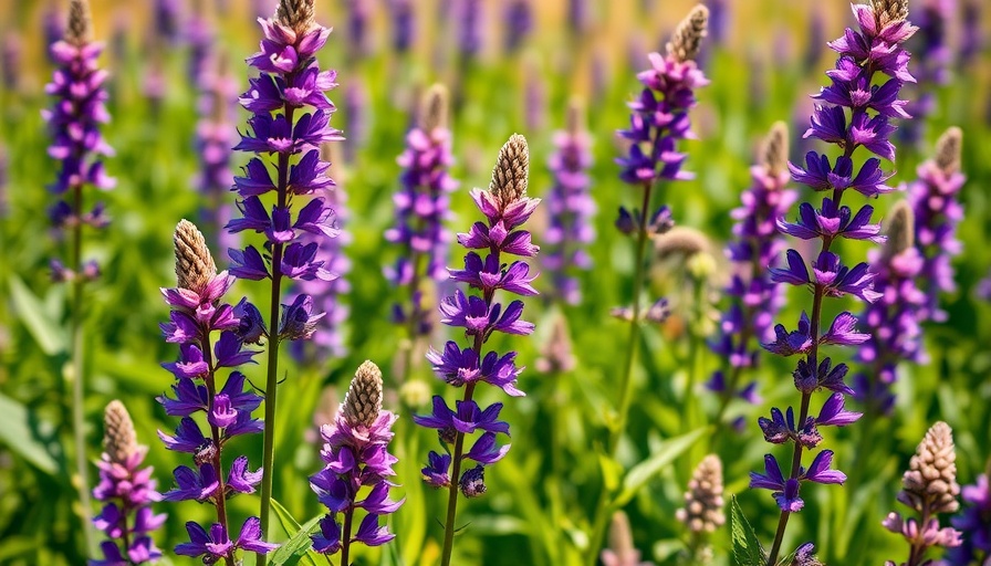 Vibrant purple flowers, ideal for extreme heat, bloom in sunlit field.