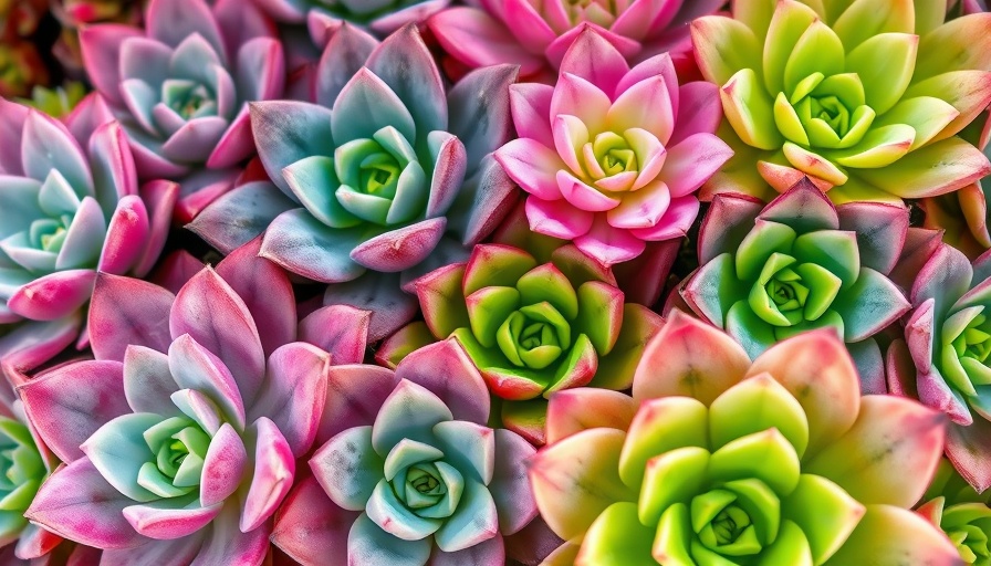 Color-changing succulents with pink and green leaves, ideal for balconies.