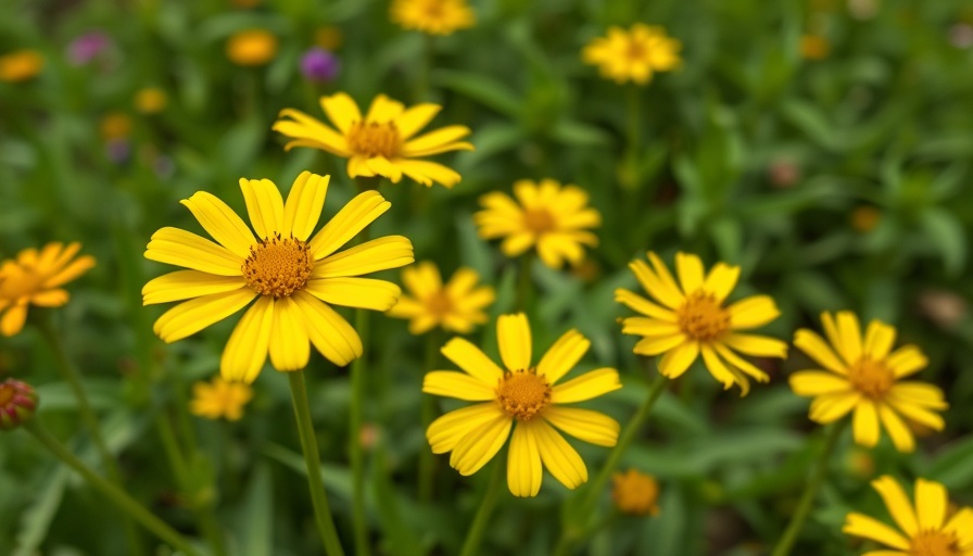 Short-lived perennials Coreopsis in full bloom on a balcony.
