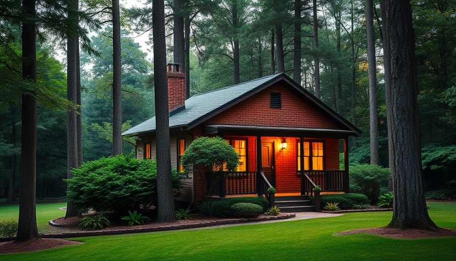 Single-story house in lush yard, Aging in Place in Small Yards.