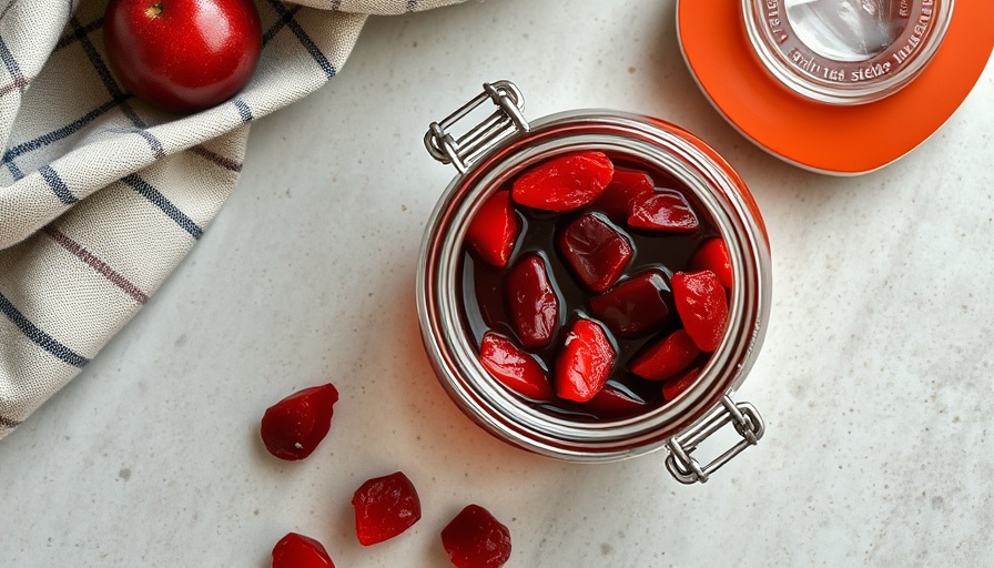 Empty jam jar with red remnants, perfect for jam jar cocktails.