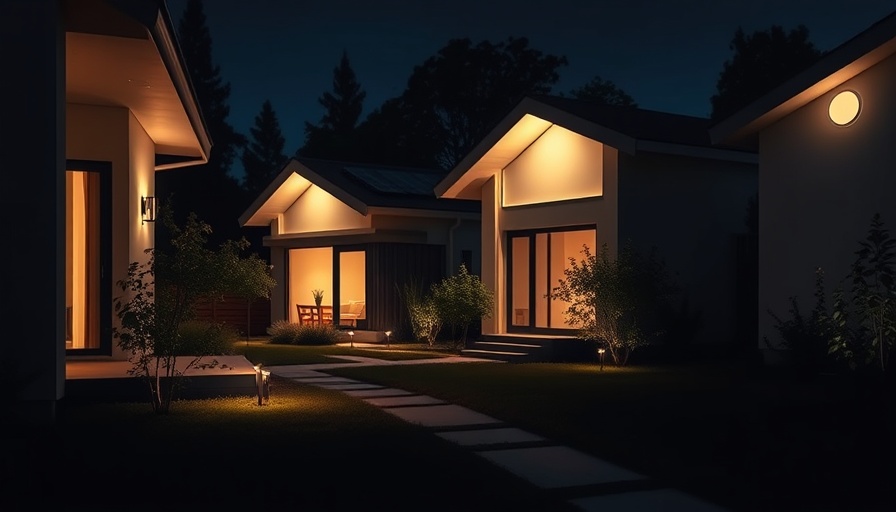Modern small yard with eco-friendly solar lights