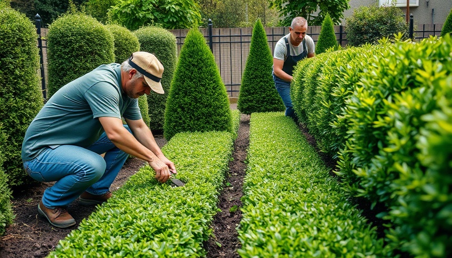 Hedge planting tips for small spaces: People planting in a small garden.