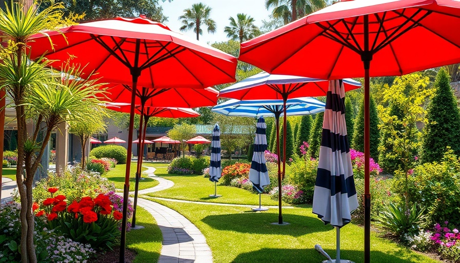 Best patio umbrellas in vibrant garden setting with colorful designs.