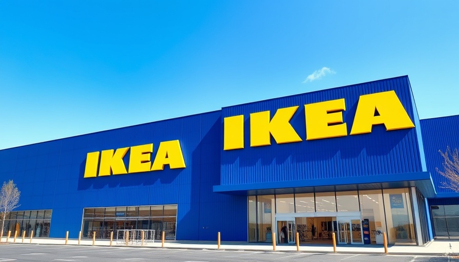 Vintage IKEA Storage Find: iconic blue building and yellow logo.