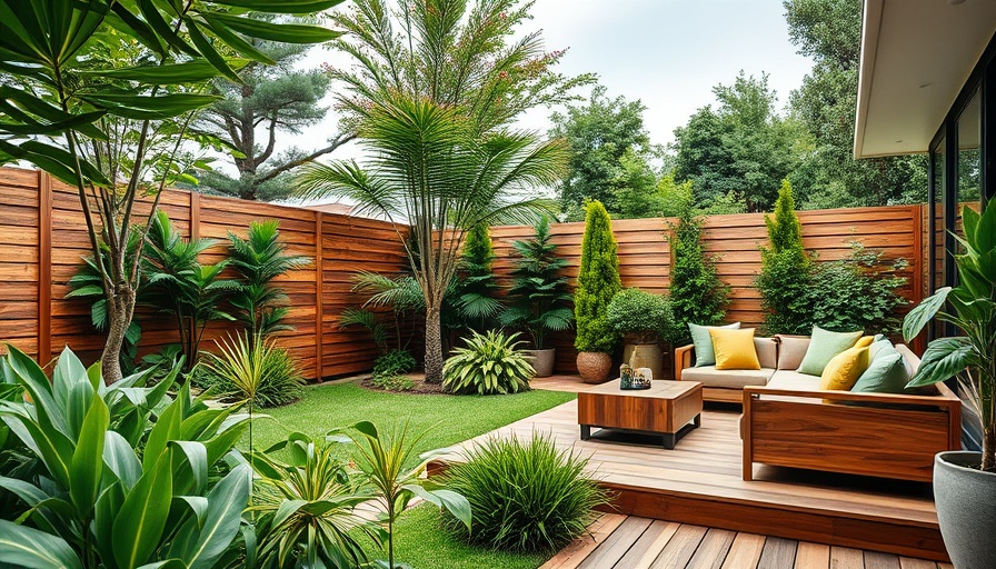 Transform outdoor spaces with a modern garden patio and lush greenery.