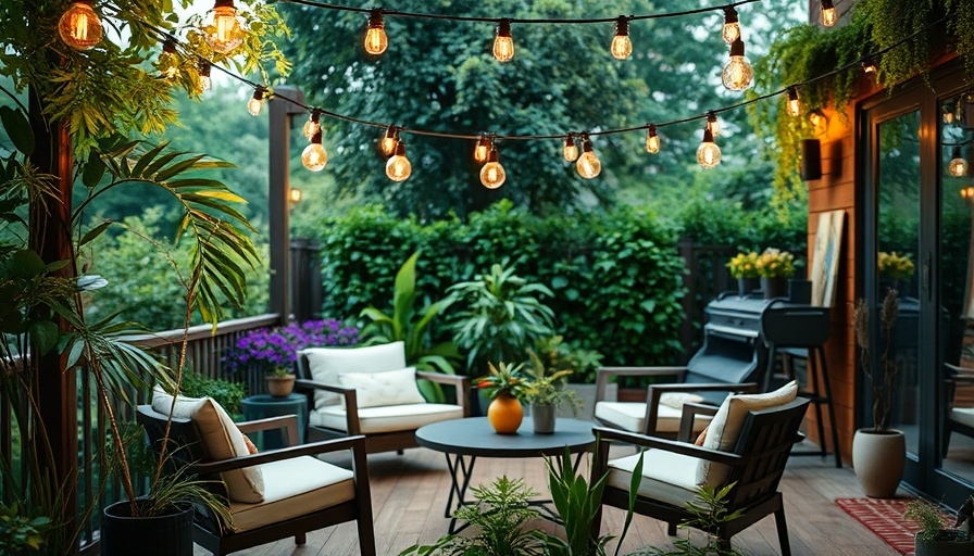 Outdoor patio showcasing 2025 lighting trends.