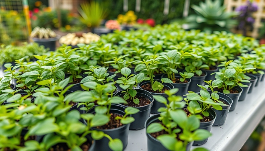 Grow and sell fall veggies with seedlings on table.