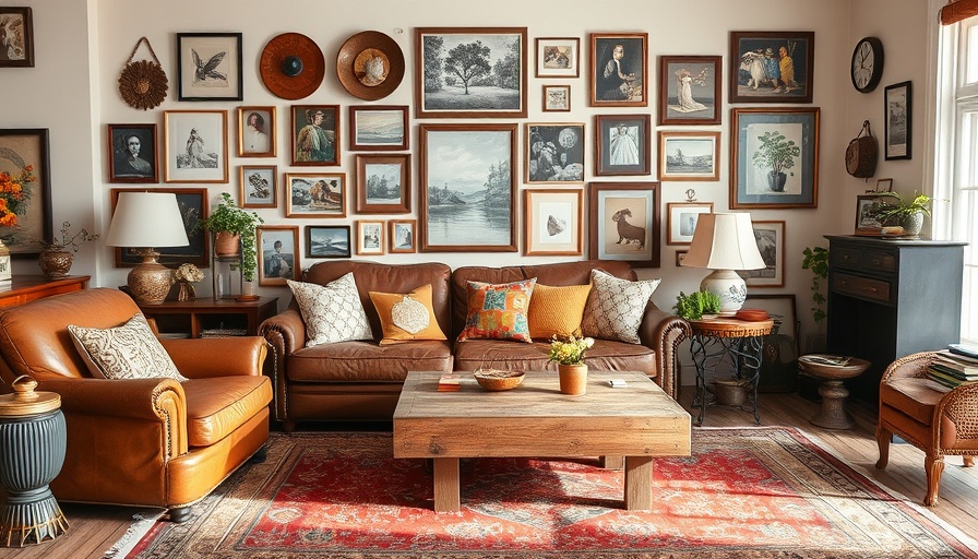Transform thrift store finds into wall decor in cozy living room.
