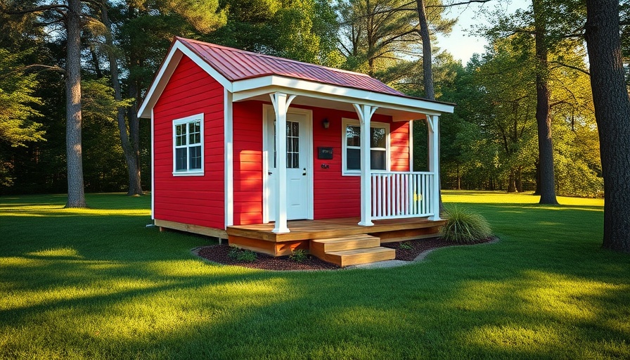 Charming tiny home with porch, perfect for $25K backyard ideas.