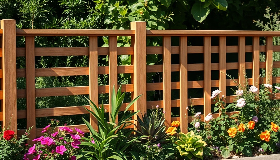 Budget-friendly fence idea with wooden slats and lush greenery.
