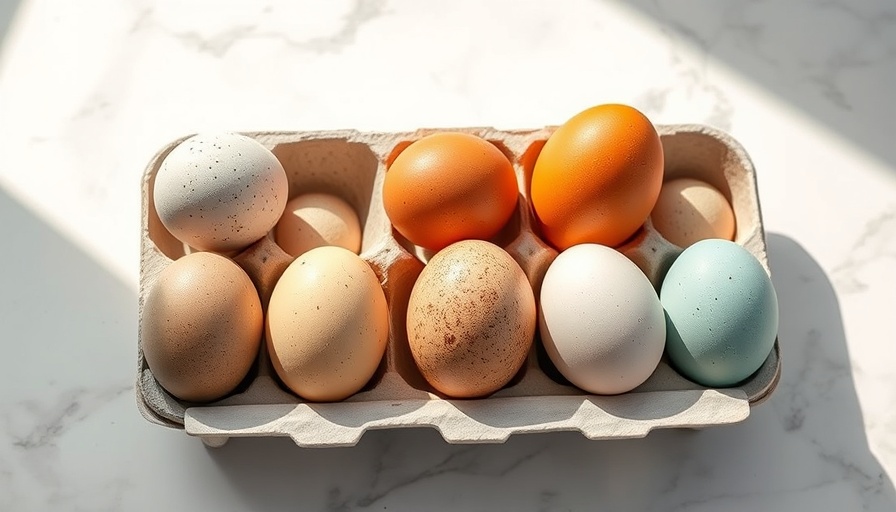 Naturally dyed Easter eggs in a carton on marble.