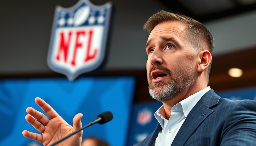 Man at NFL press conference highly engaged with audience.