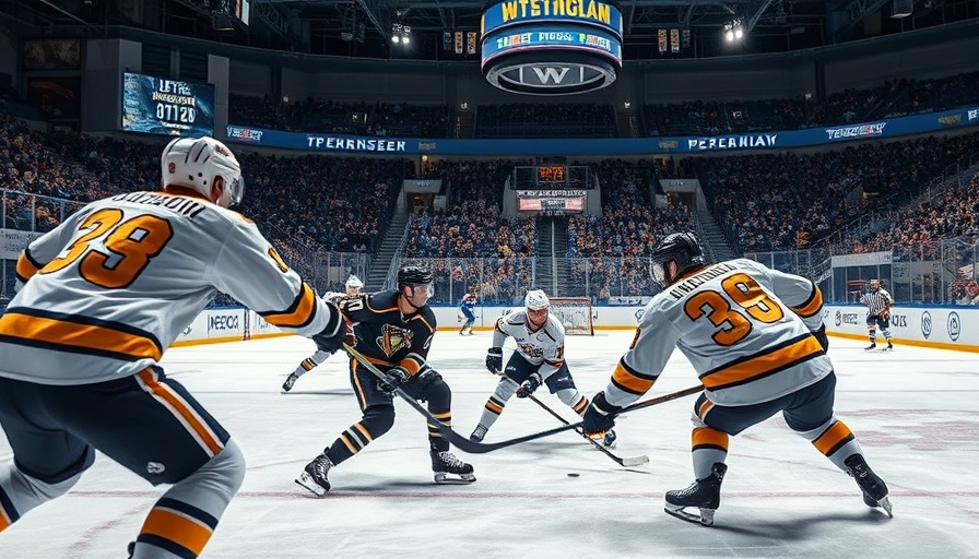 Western Michigan NCAA hockey players in action.