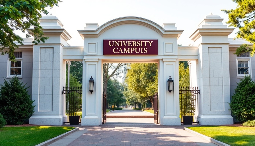 University of Minnesota campus entrance gate with stone pillars.