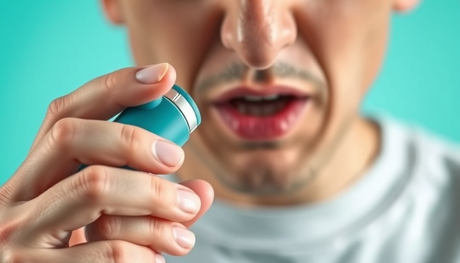 Inhaler usage close-up relating to processed meat and lung function.