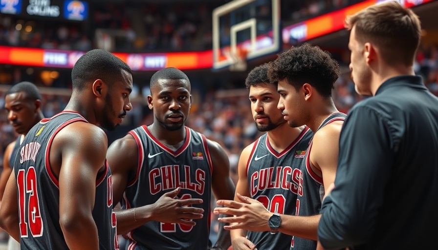 Celtics team strategizing during NBA away game.