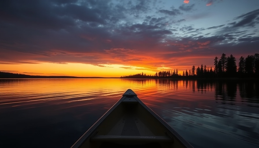Ban copper-nickel mining Boundary Waters at sunset canoe view.