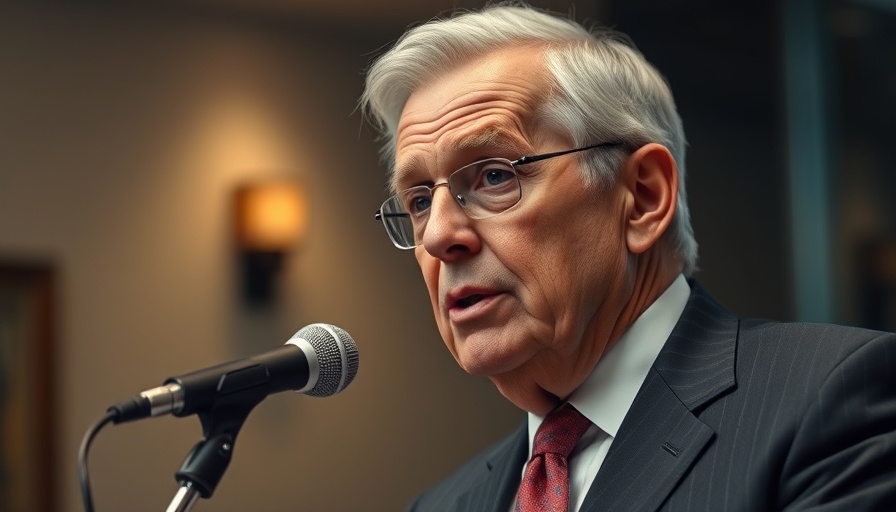 Elderly man discussing, potential autism causes, formal setting.