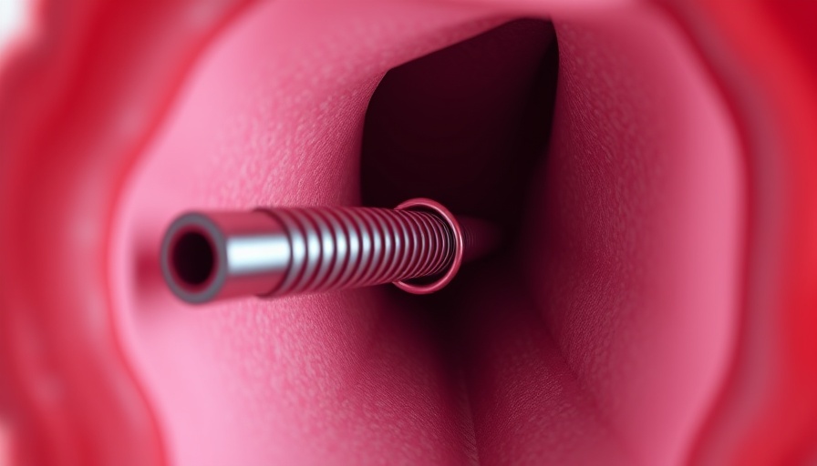 3D rendering of artery with heart stent shows angioplasty effectiveness.