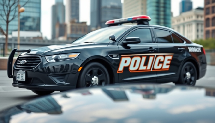 Brooklyn Park police car close-up, urban setting.
