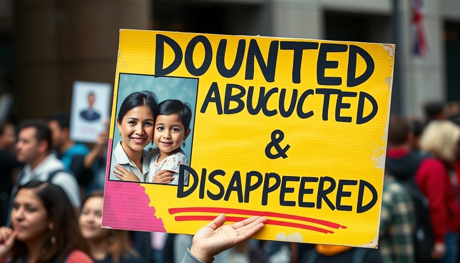 Protest sign highlighting deportation flight case developments.