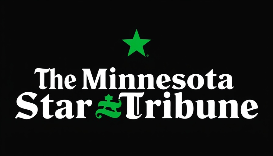 Minnesota Star Tribune logo on black background.