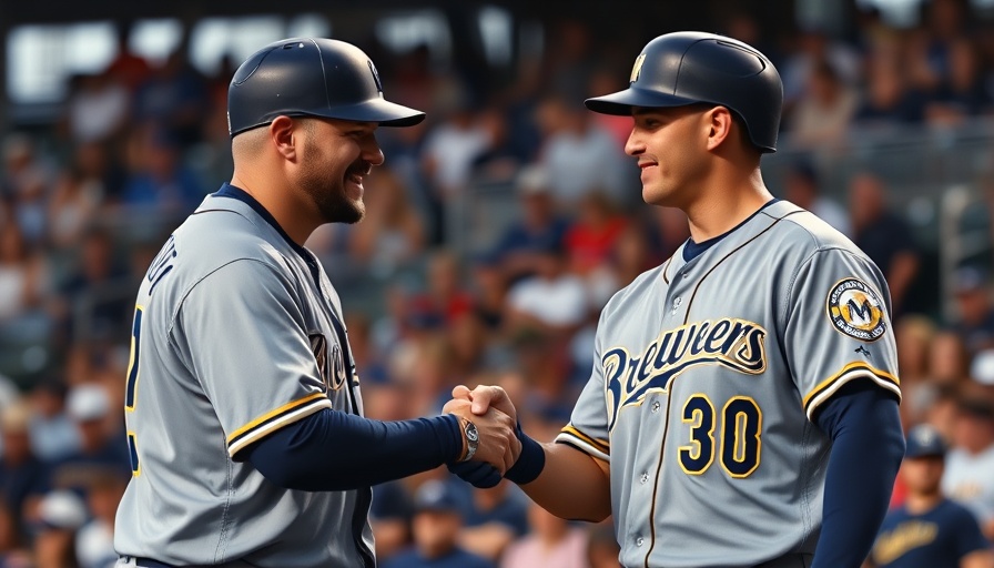 Brewers players celebrate win against White Sox.