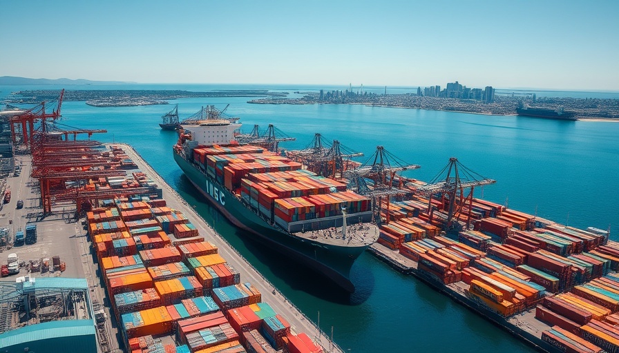 Cargo ship at port related to new tariffs on auto parts.